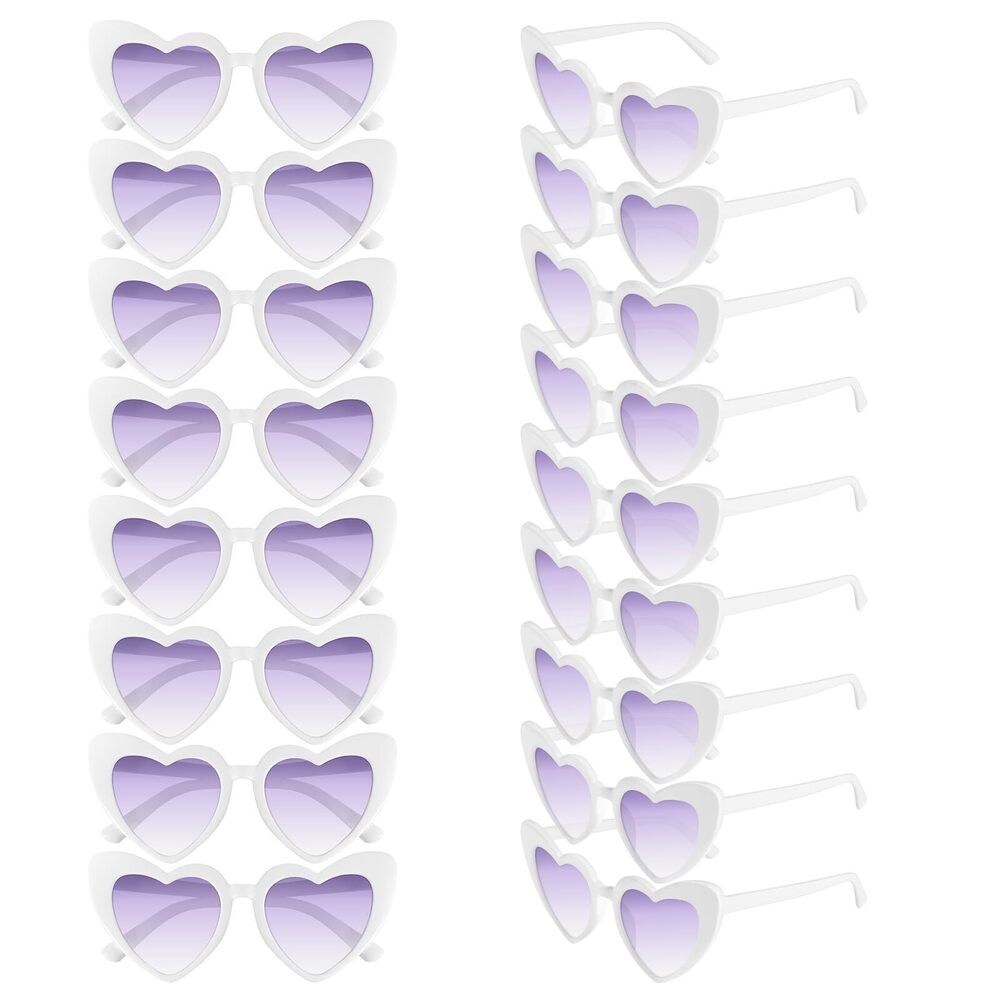 2507 8/16 Pcs Heart Shaped Sunglasses Bulk Vintage Heart Glasses